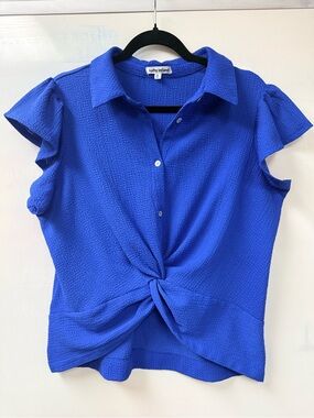 Kathy Ireland Women’s Royal Blue Blouse – Size XL 💙
